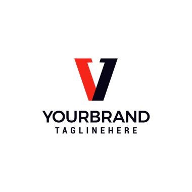 Mektup V Logo ok şablon tasarımı ile