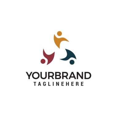 Sosyal ilişki topluluk logo şablonu tasarım