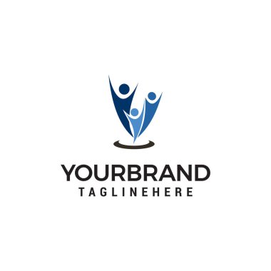 mutlu aile Logo şablonu tasarım