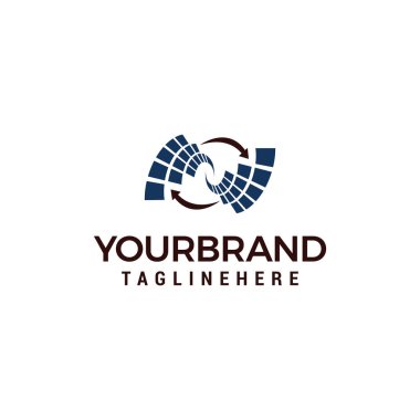 Döndürme teknik logo tasarım şablonu öğeleri