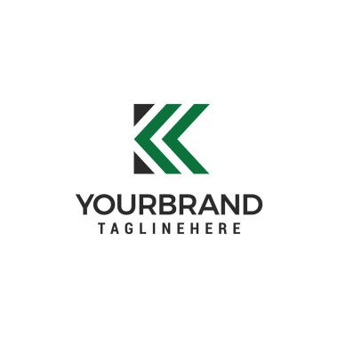 K harfi logo tasarım şablonu elementleri