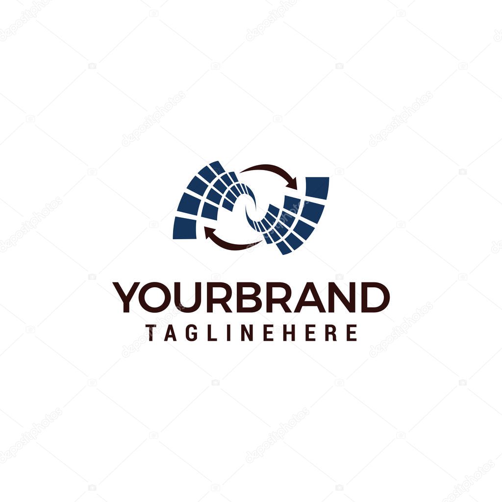 Rotation tech logo design template elements