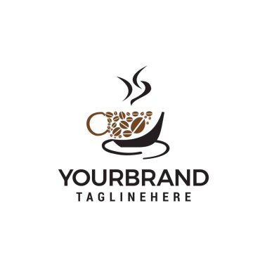 Kahve Kupası logosu Logo şablonu vektör simgesi tasarım