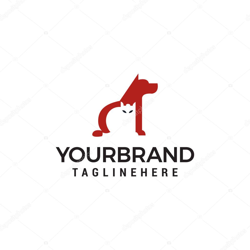 Dog and Cat Logo. Animal care logo design vector template