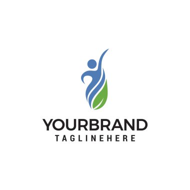 Soyut halk sağlık Logo tasarım şablonu
