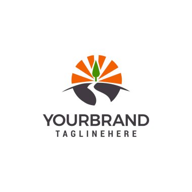 yol ağaç Logo tasarım şablonu