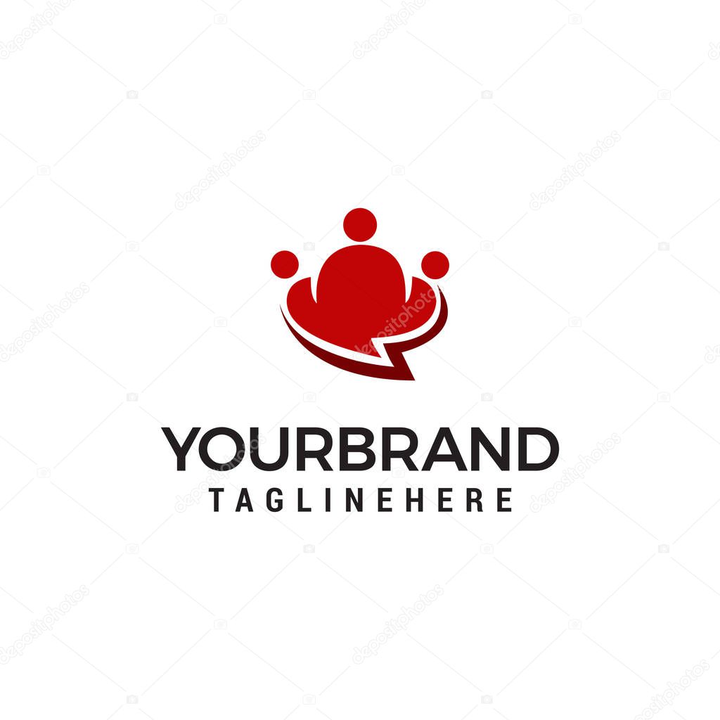 Group people chat logo Design Template