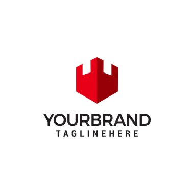 Kale logo tasarım kavramı şablonu