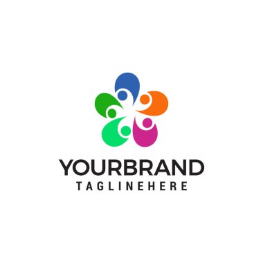 İnsanlar logosu, topluluk insanlar Logo Tasarımları kavramı şablonu bağlayın