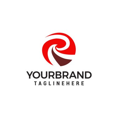 Mektup R dönüş Logo Tasarımları kavramı şablonu