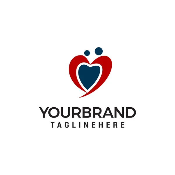 Pay Aşk Kalp Insanlar Daire Logo Vektör Tasarımları Kavramı Şablonu — Stok Vektör