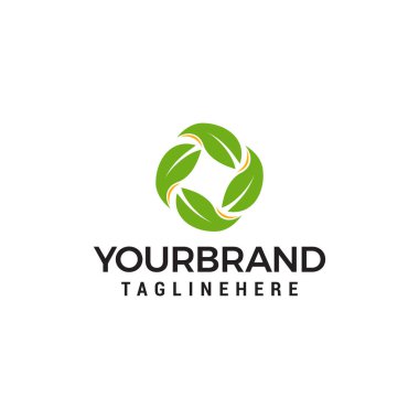 Geri Dönüşüm Logo yaprakları logo tasarım kavramı şablon vektör yapılmış