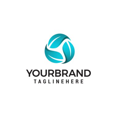 Yaprak geri dönüşümlü vektör logosu tasarım kavramı vektör