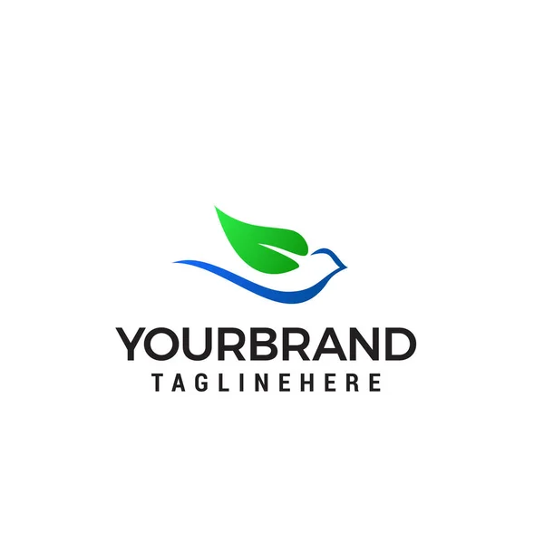 Taubenblatt Logo Design Konzept Vorlage Vektor — Stockvektor