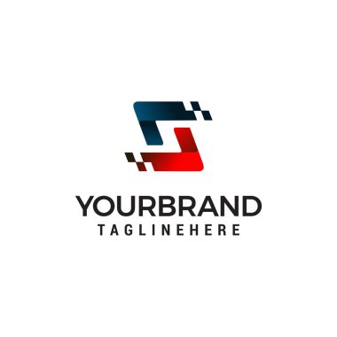 Mektup S piksel logo tasarım kavramı vektör