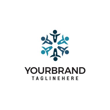 iş adamları topluluk logosu tasarım kavramı vektör