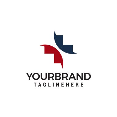 Çapraz tıbbi logo tasarım konsepti vektörü