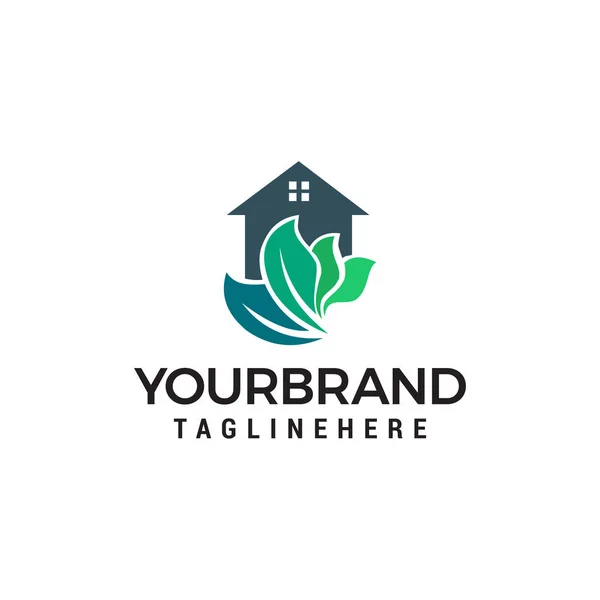 Green House Logo Design Konzept Vorlage Vektor — Stockvektor