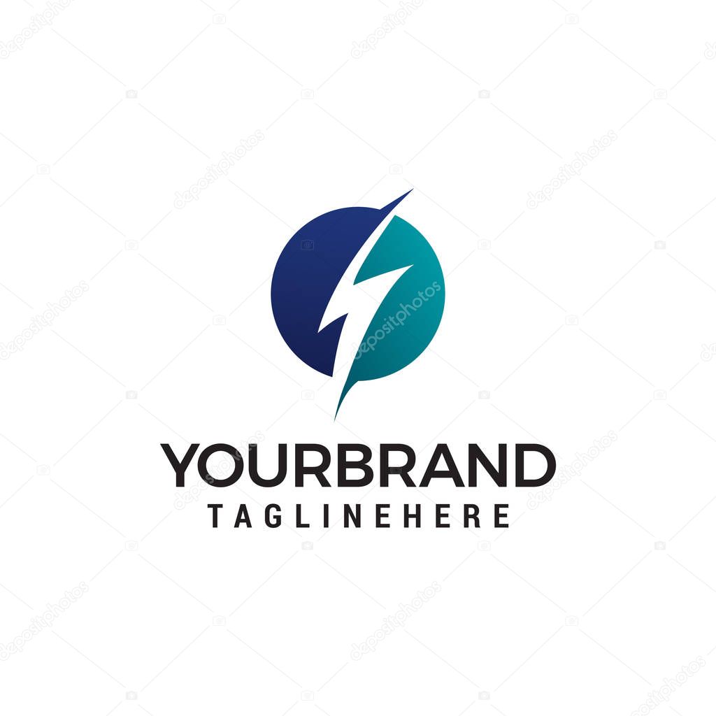 Electric thunder logo design concept template vector