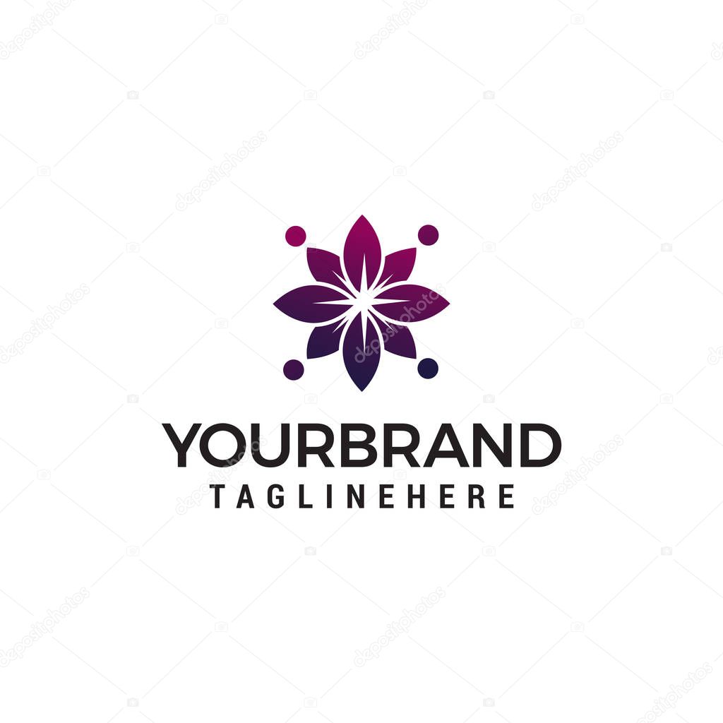 abstract flower spa cosmetic logo design concept template vector