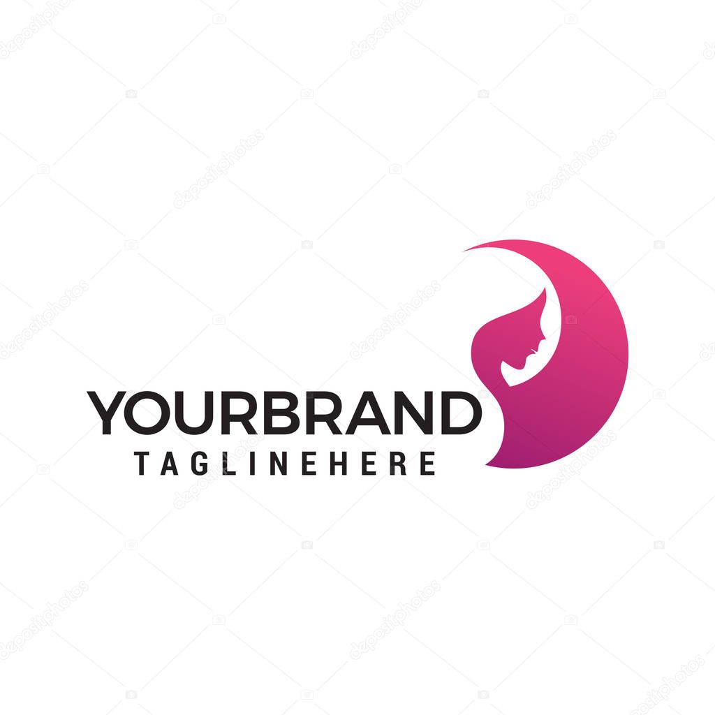 Women face beauty logo design concept template vector