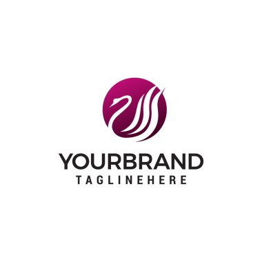 kuğu güzellik spa logo tasarım konsepti vektör