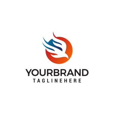 kartal uçan logo tasarım konsepti vektör