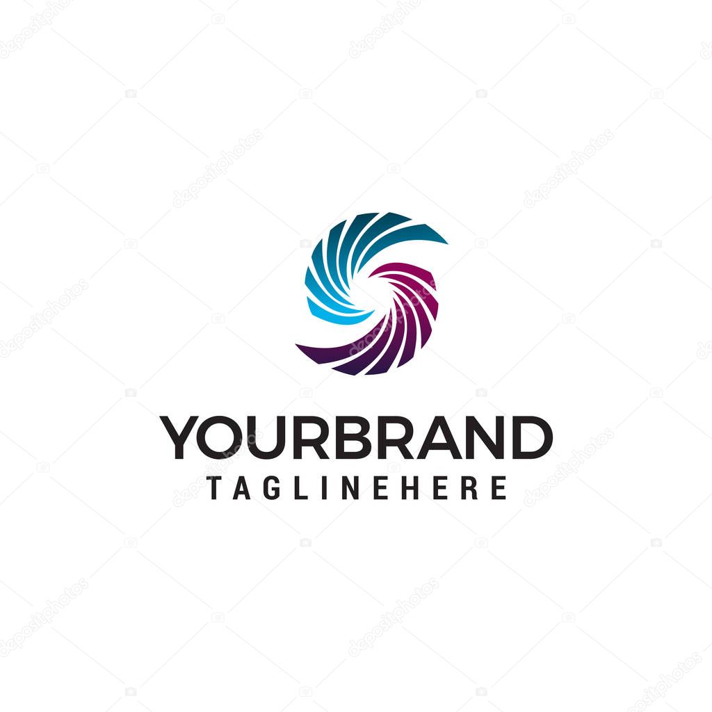 Letter s rotation turbine logo design concept template vector