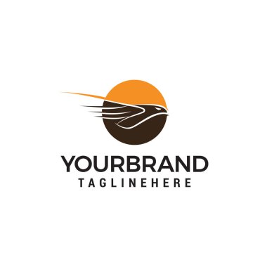 uçan kartal logo tasarım konsepti vektör