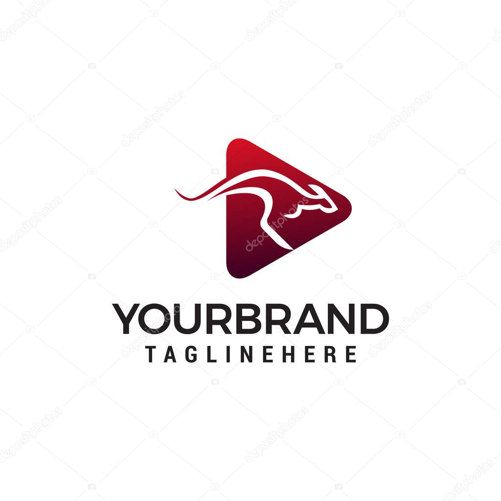 Kangaroo logo design concept template vector