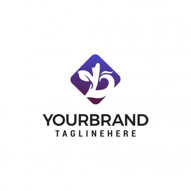 mektup b Yeşil eko logo tasarım konsepti şablon vektör