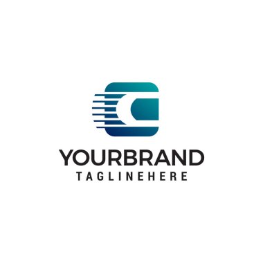 mektup c logo tasarım kavramı şablon vektörü