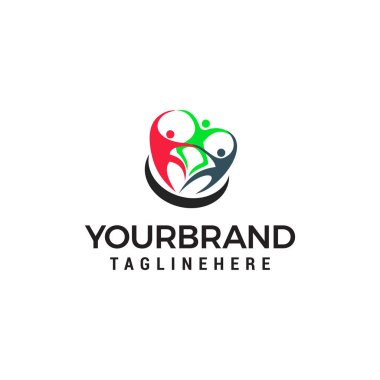 takım çalışması logo tasarım kavramı şablon vektörü