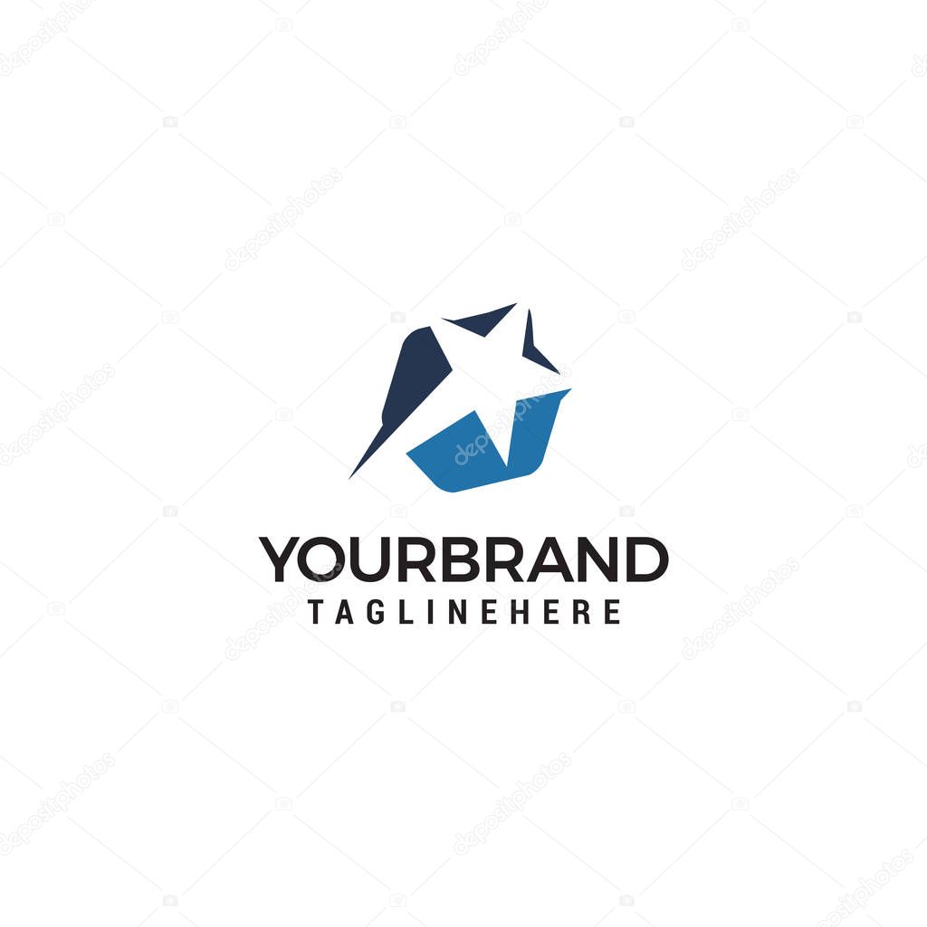 Star fast logo design concept template vector