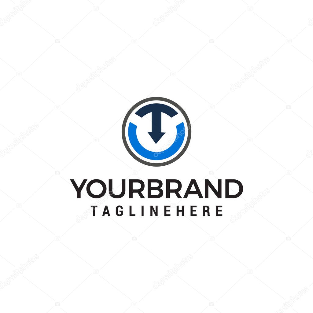 Letter t arrow logo design concept template vector