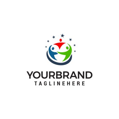 insanlar bakım logo tasarım kavramı şablon vektör