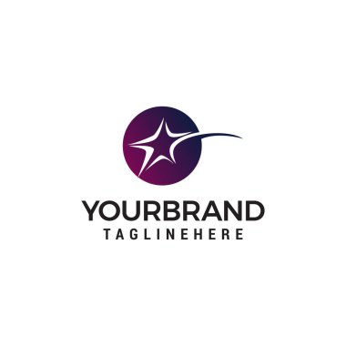 yıldız hızlı daire logo tasarım kavramı vektör
