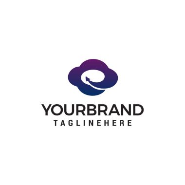 hızlı bulut logo tasarım kavramı vektör