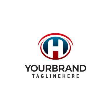 mektup H logo tasarım kavramı şablon vektör