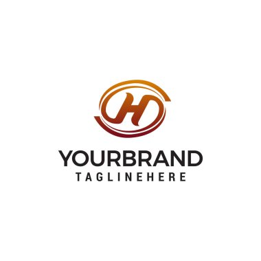 mektup h zarif logo tasarım kavramı şablon vektör
