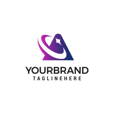 A harfi yıldız logo simge tasarım şablonu öğeleri