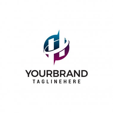 mektup h daire logo tasarım kavramı vektör