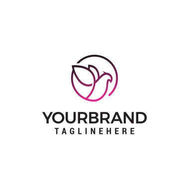 güvercin Zarif logo tasarım kavramı vektör