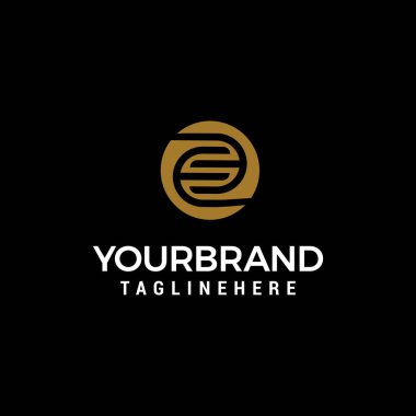 mektup E büyük logo tasarım kavramı şablon vektör