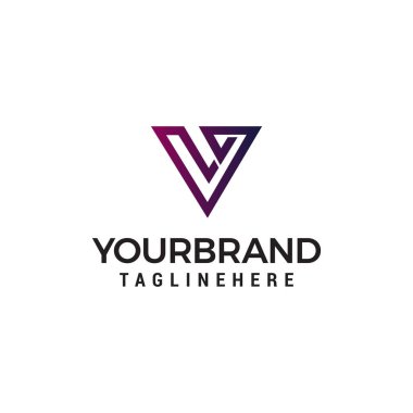 mektup v soyut logo tasarım kavramı vektör