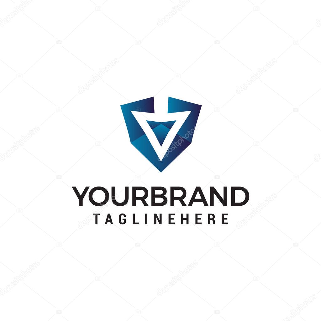 Down arrow logo design concept template vector