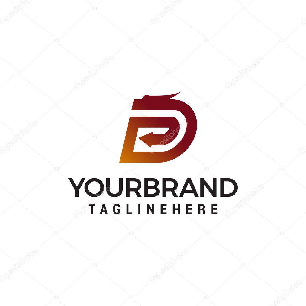 Letter D Dragon Logo Symbol Vector