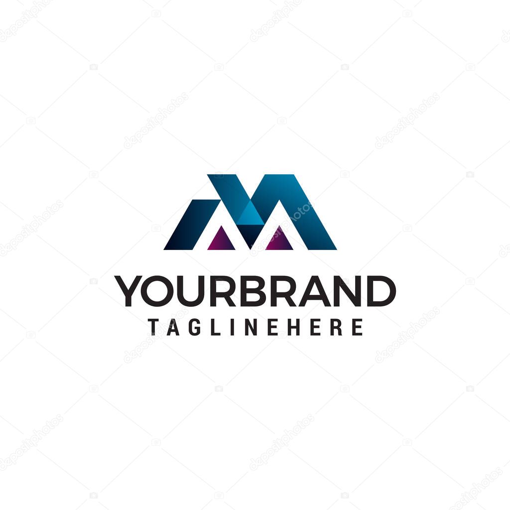 Letter M logo design concept template vector