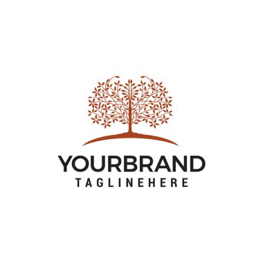 ağaç logosu tasarım kavramı şablon vektörü
