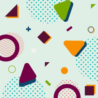 Trendy geometrik şekiller Memphis hipster arka plan